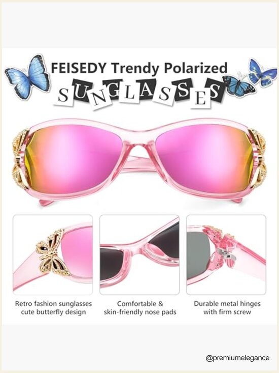 Trendy Polarized Butterfly Wrap Around Sunglasses UV400 Protection main image 4